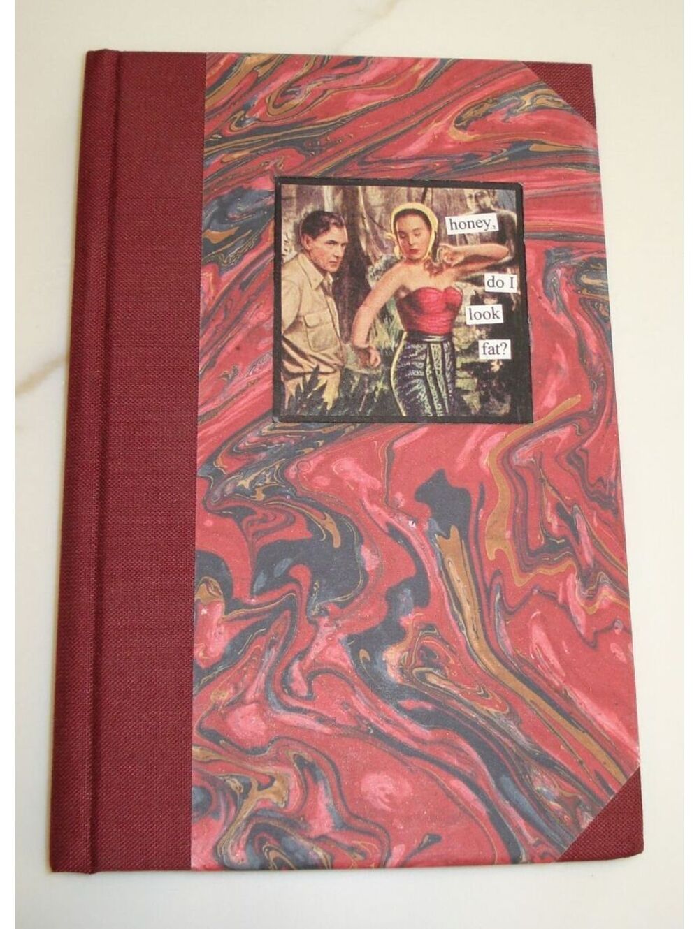 BNWOT- Anne Taintor Blank Journal W/ Marbled Red Cover by G. Lalo made in France